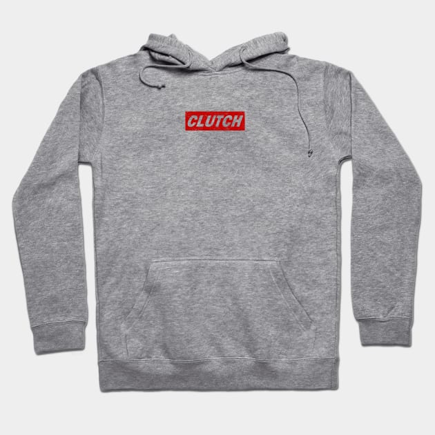 Clutch - distressed box logo Hoodie by PaletteDesigns